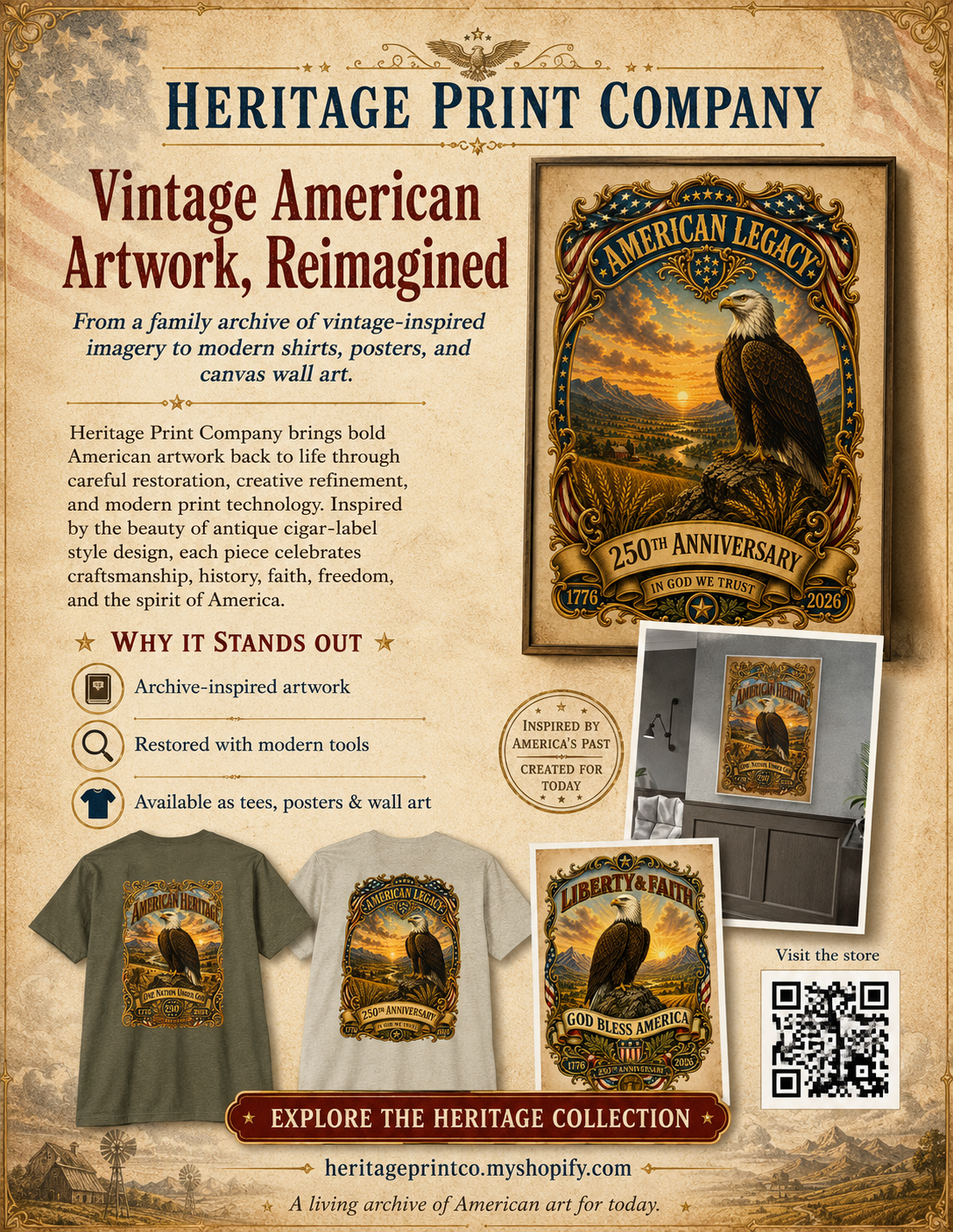 Vintage American Artwork Reimagined flyer